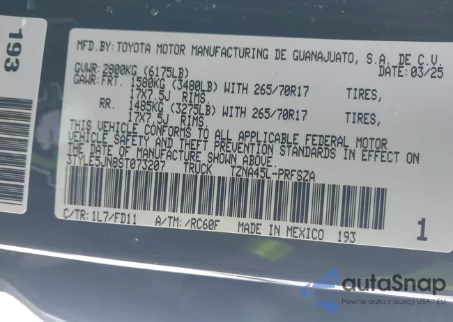 3TYLE5JN8ST073207: 44285327