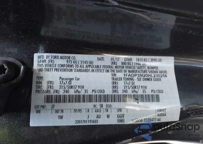 1FADP3M20HL230258: 44285343