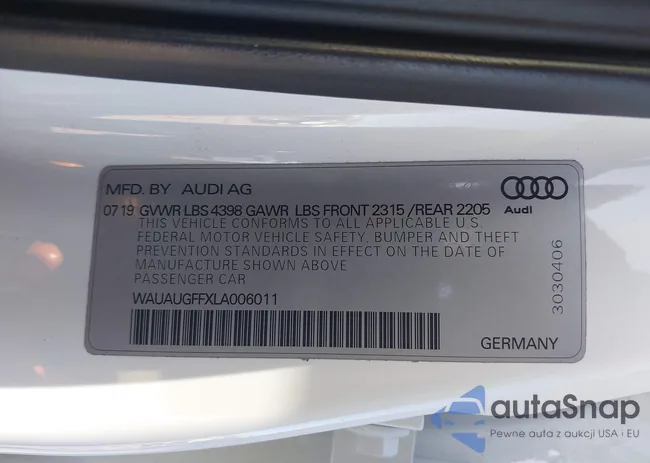 WAUAUGFFXLA006011: 44285381