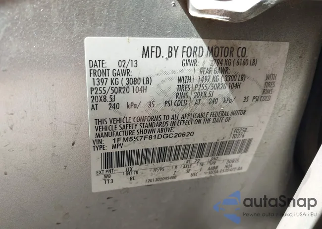 1FM5K7F81DGC20620: 44285448