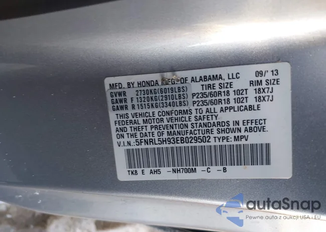 5FNRL5H93EB029502: 44285454