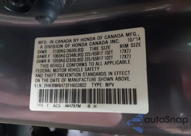 2HKRM4H73FH603802: 44285481