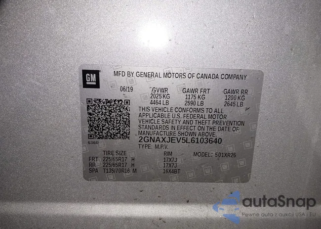 2GNAXJEV5L6103640: 44285501