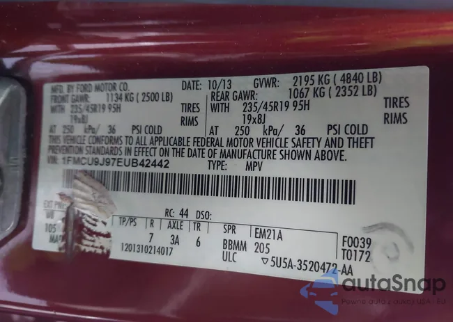 1FMCU9J97EUB42442: 44285520