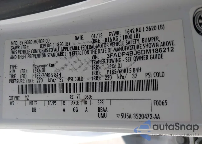 3FADP4BJ6DM186212: 44285524