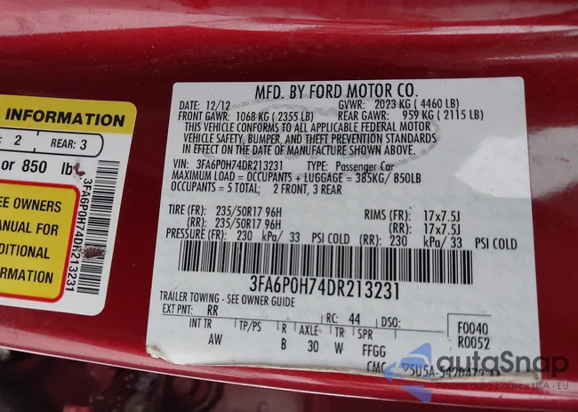 3FA6P0H74DR213231: 44285547