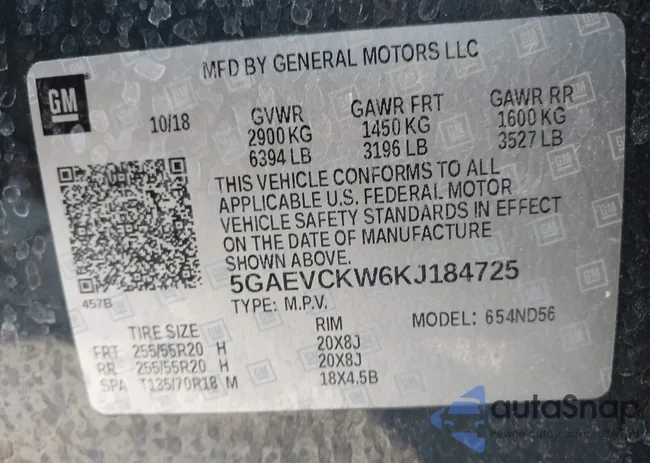 5GAEVCKW6KJ184725: 44285555