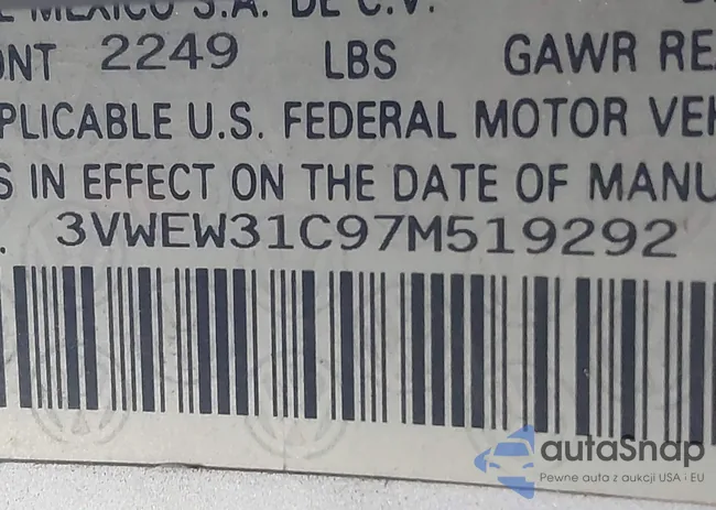 3VWEW31C97M519292: 44285625