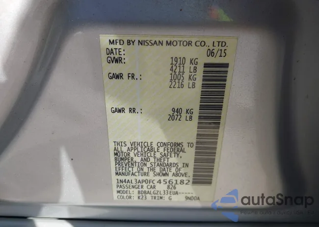 1N4AL3AP0FC456182: 44284704