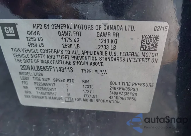 2GNALBEK5F1143113: 44284816