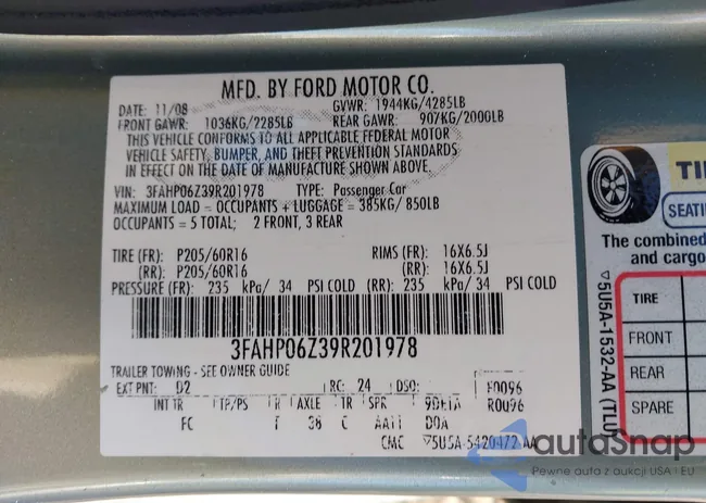 3FAHP06Z39R201978: 44284873