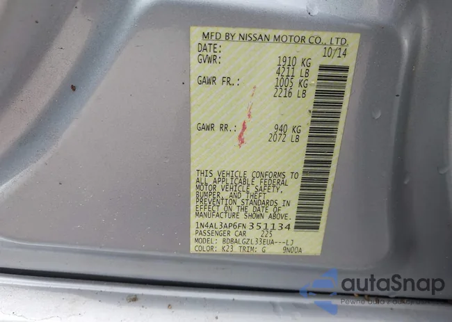 1N4AL3AP6FN351134: 44284885