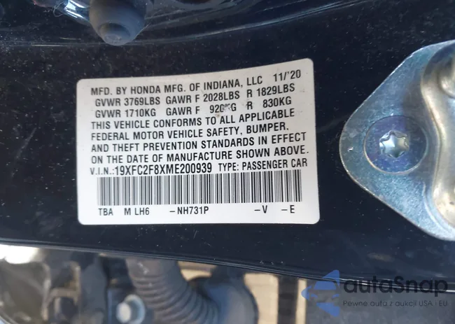 19XFC2F8XME200939: 44284927