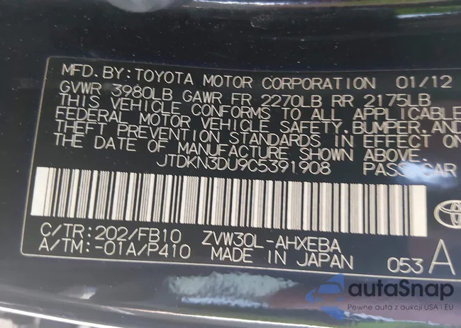 JTDKN3DU9C5391908: 44285019