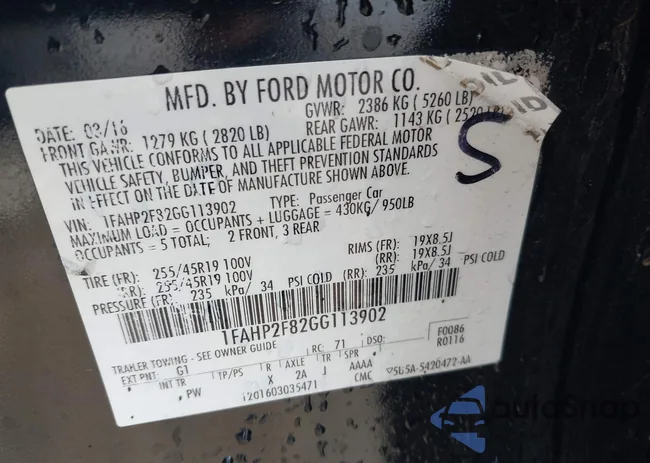 1FAHP2F82GG113902: 44286143