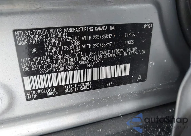 2T3P1RFV0RC420662: 44286263