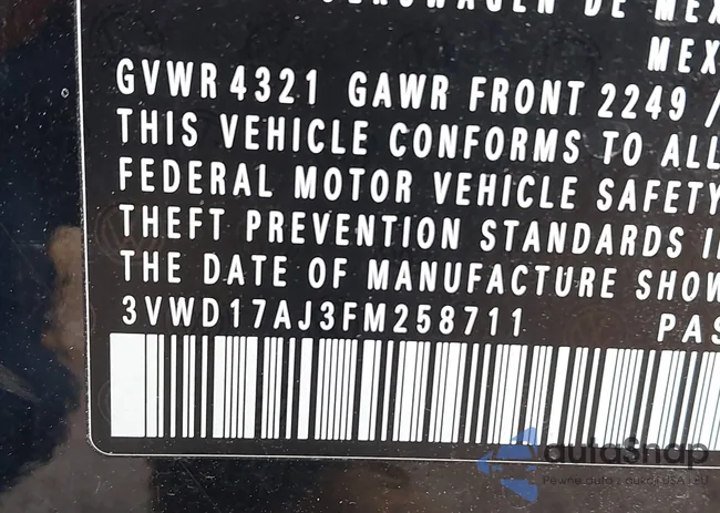 3VWD17AJ3FM258711: 44286346