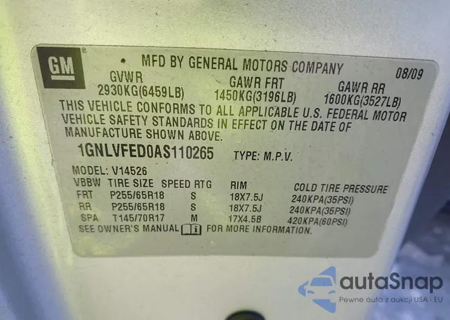 1GNLVFED0AS110265: 44286422