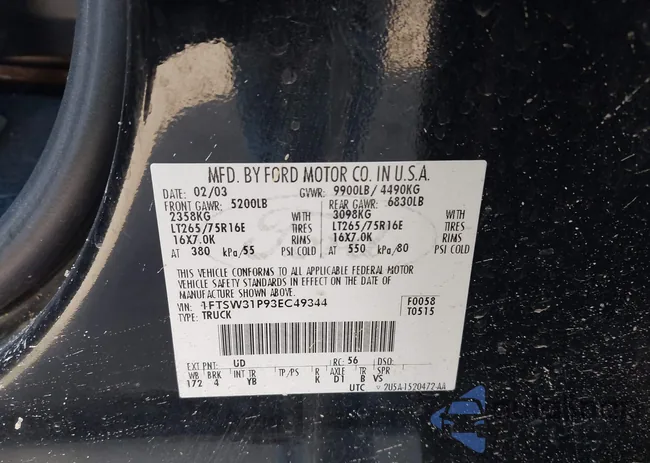 1FTSW31P93EC49344: 44286431