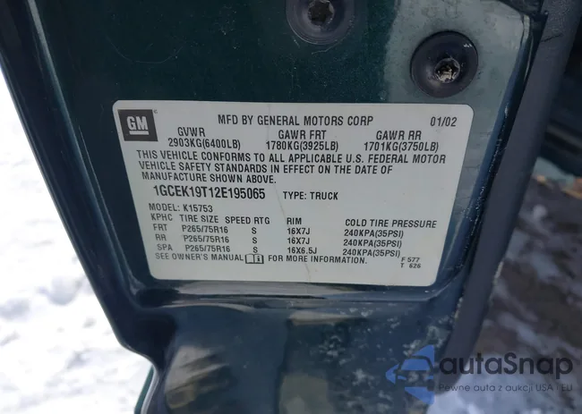 1GCEK19T12E195065: 44286498