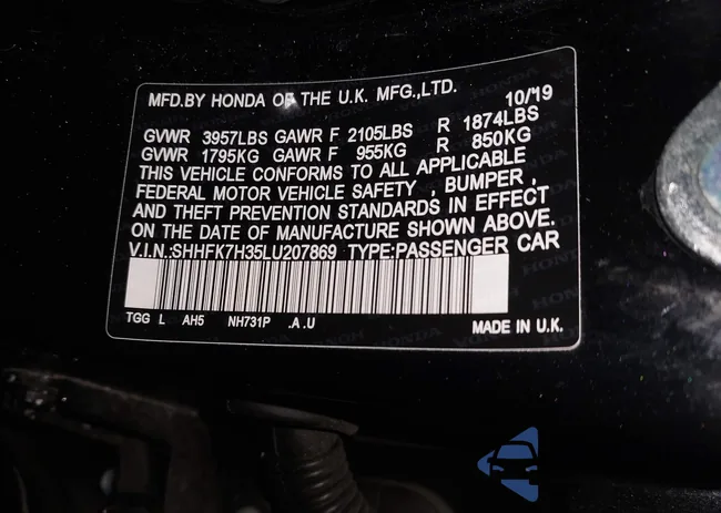 SHHFK7H35LU207869: 44286544