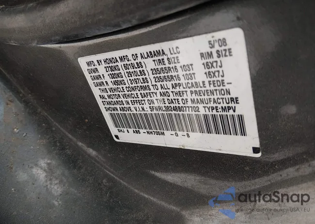 5FNRL38248B077702: 44286588