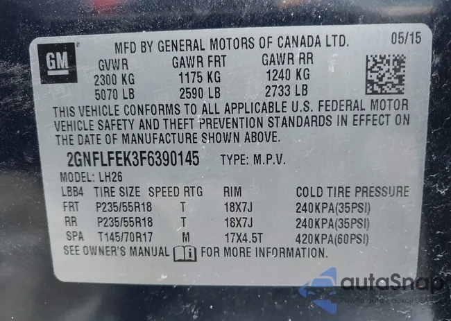 2GNFLFEK3F6390145: 44286662