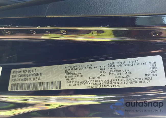 1C4PJXFG9RW263414: 44285670