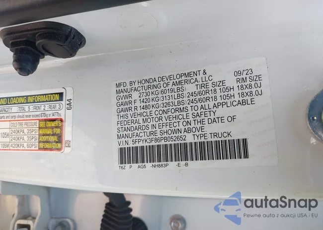 5FPYK3F86PB052652: 44285680