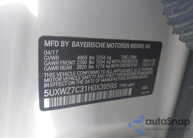 5UXWZ7C31H0X39595: 44285688