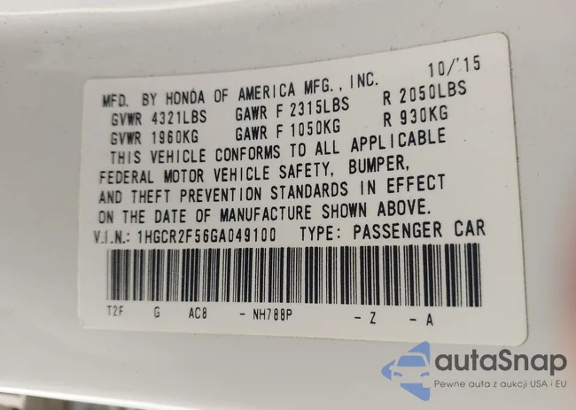 1HGCR2F56GA049100: 44285785