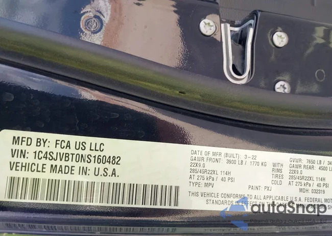 1C4SJVBT0NS160482: 44285921