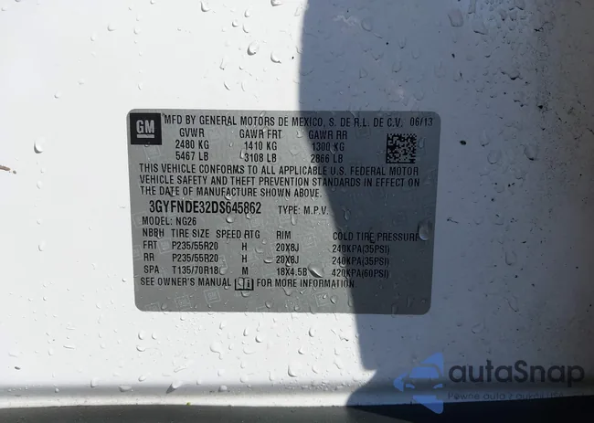 3GYFNDE32DS645862: 44285986