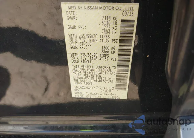 5N1AZ2MG4FN273110: 44286004