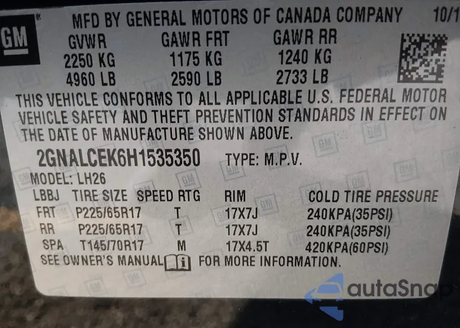 2GNALCEK6H1535350: 44287084