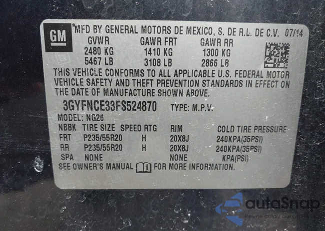 3GYFNCE33FS524870: 44287089