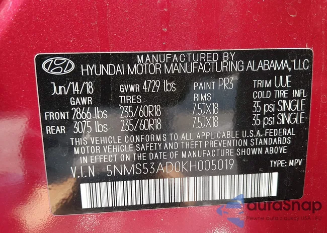 5NMS53AD0KH005019: 44287100