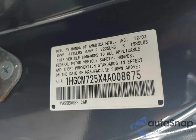 1HGCM725X4A008675: 44287129