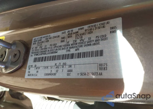 1FMCU0F60LUC08594: 44287184