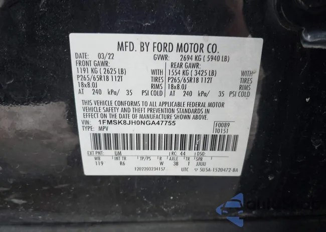 1FMSK8JH0NGA47755: 44287212