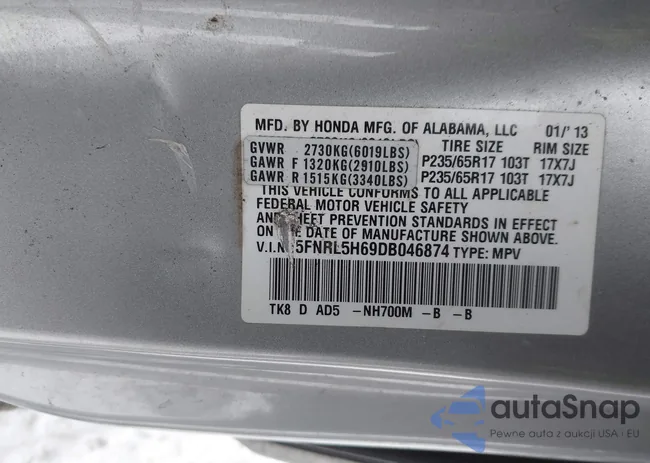 5FNRL5H69DB046874: 44287310