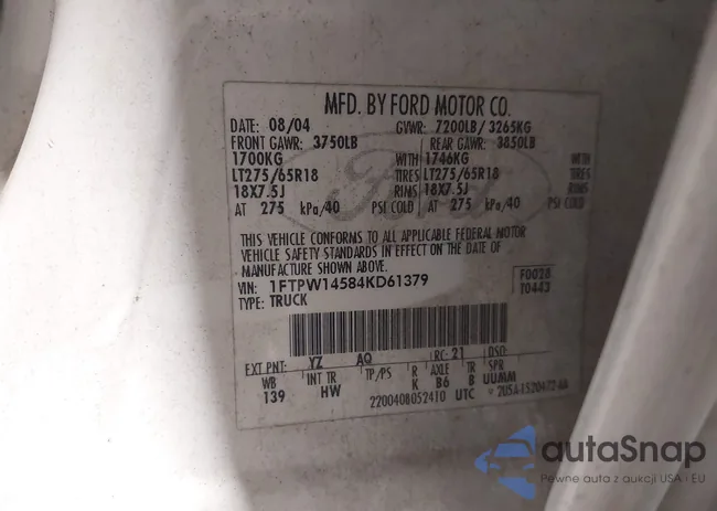 1FTPW14584KD61379: 44287434