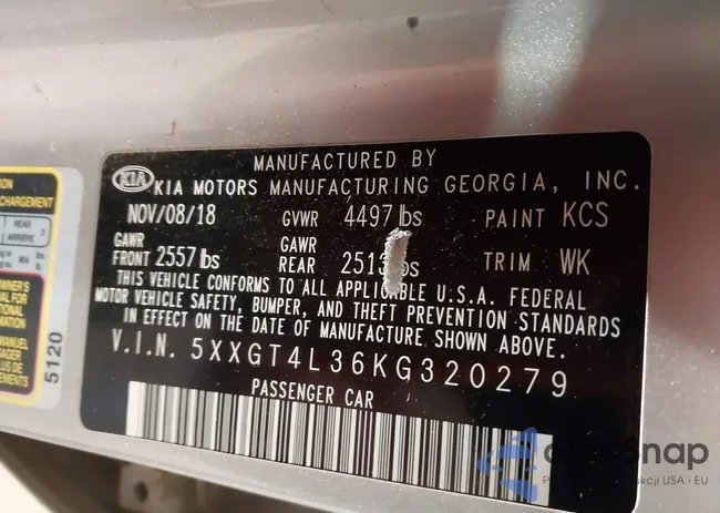 5XXGT4L36KG320279: 44287449