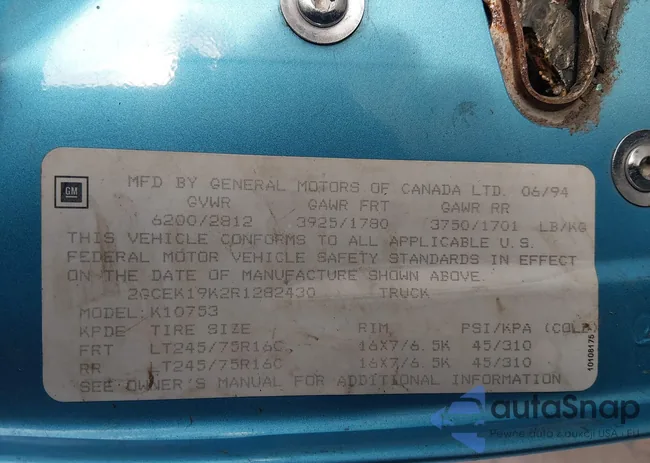 2GCEK19K2R1282430: 44287490