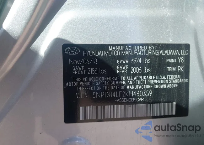 5NPD84LF2KH430359: 44287541