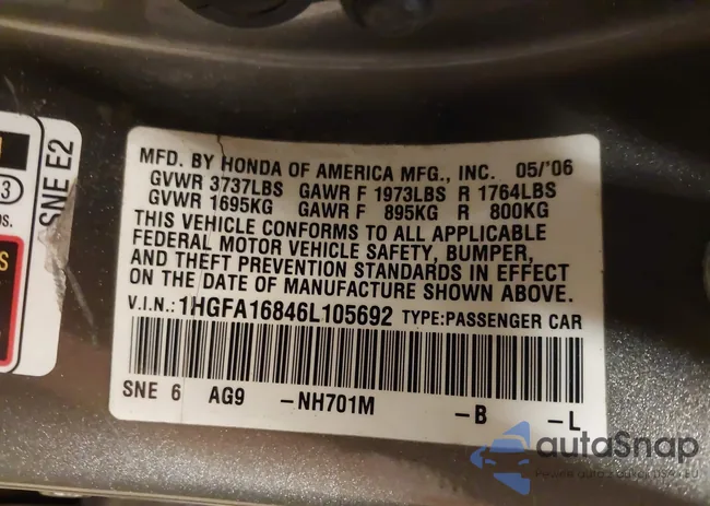 1HGFA16846L105692: 44287580