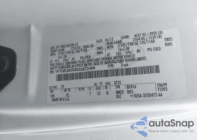 1FTNE2EW2CDA73366: 44287618