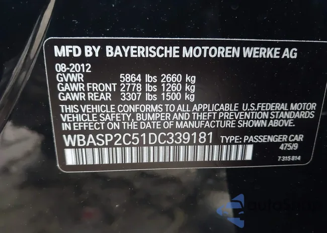 WBASP2C51DC339181: 44287634