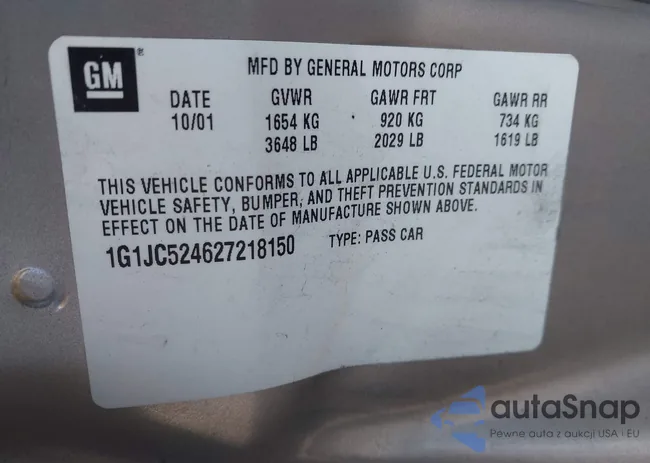 1G1JC524627218150: 44286734