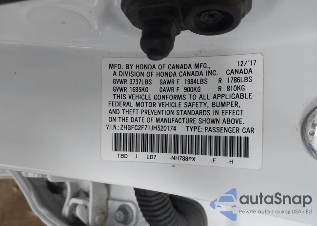 2HGFC2F71JH520174: 44286841